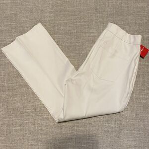 Spanx Womens Pants Large Classic White Kick Flare Pants Pull On Resortwear